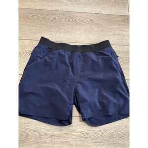 Fabletics Shorts Mens 2XL XXL Blue Black The Franchise Activewear Lined Gym